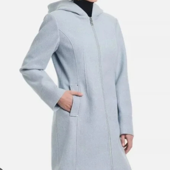 Vince Camuto's Women's Hooded Full Zip Jacket Light Blue Plus Size XXL - Picture 1 of 4